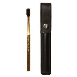 AUREZZI Leather Case Button & Toothbrush